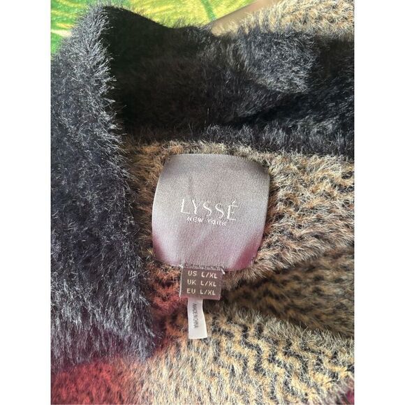 Lysse Cabin Faux Mink Long Coat Chevron Women’s Size Large/Extra large Pockets - Picture 2 of 15